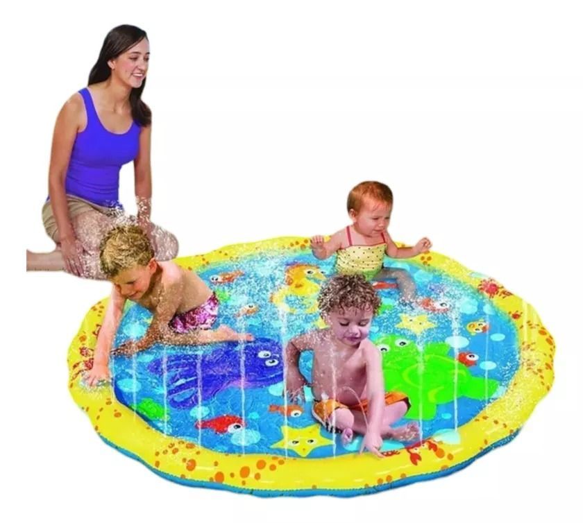 Alfombra Inflable Lanza Agua Con Rociador Piscina Niños-0