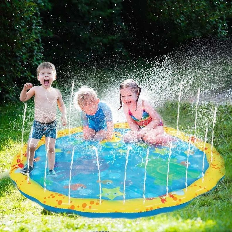 Alfombra Inflable Lanza Agua Con Rociador Piscina Niños-1