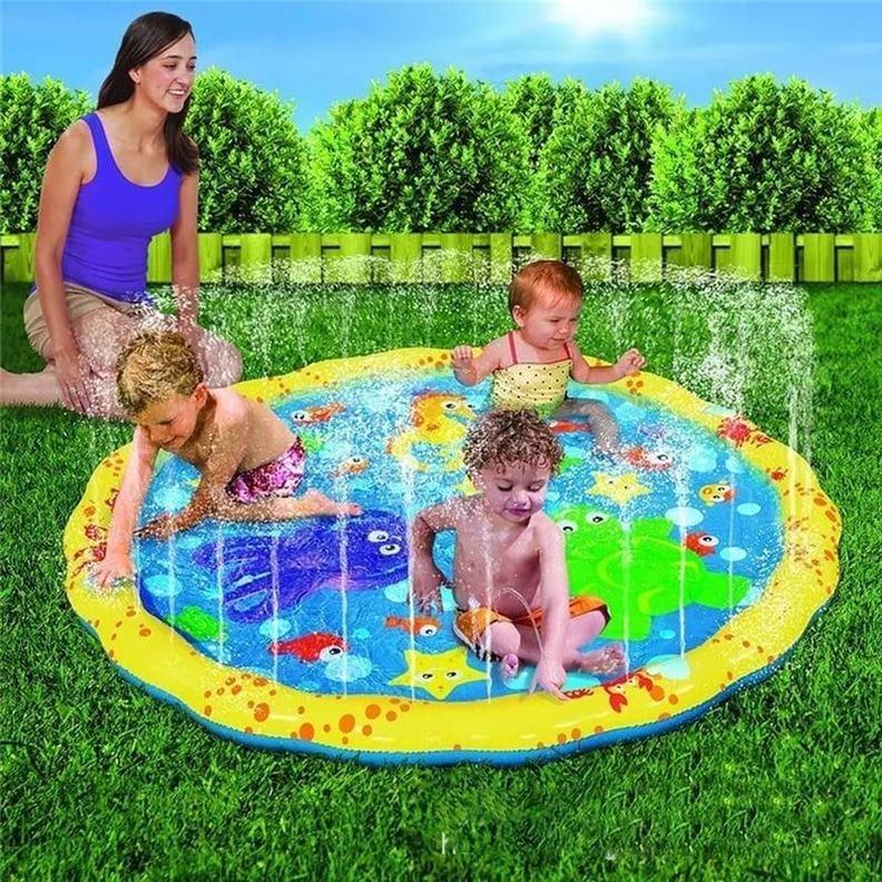 Alfombra Inflable Lanza Agua Con Rociador Piscina Niños-2