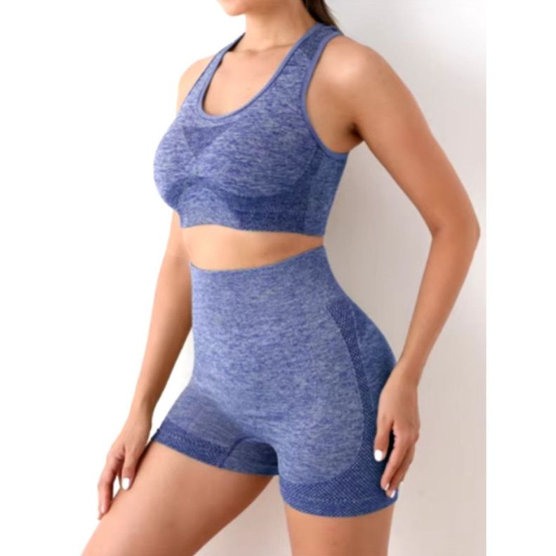 Conjunto Deportivo Mujer Gym Yoga Levanta Gluteos Azul-1