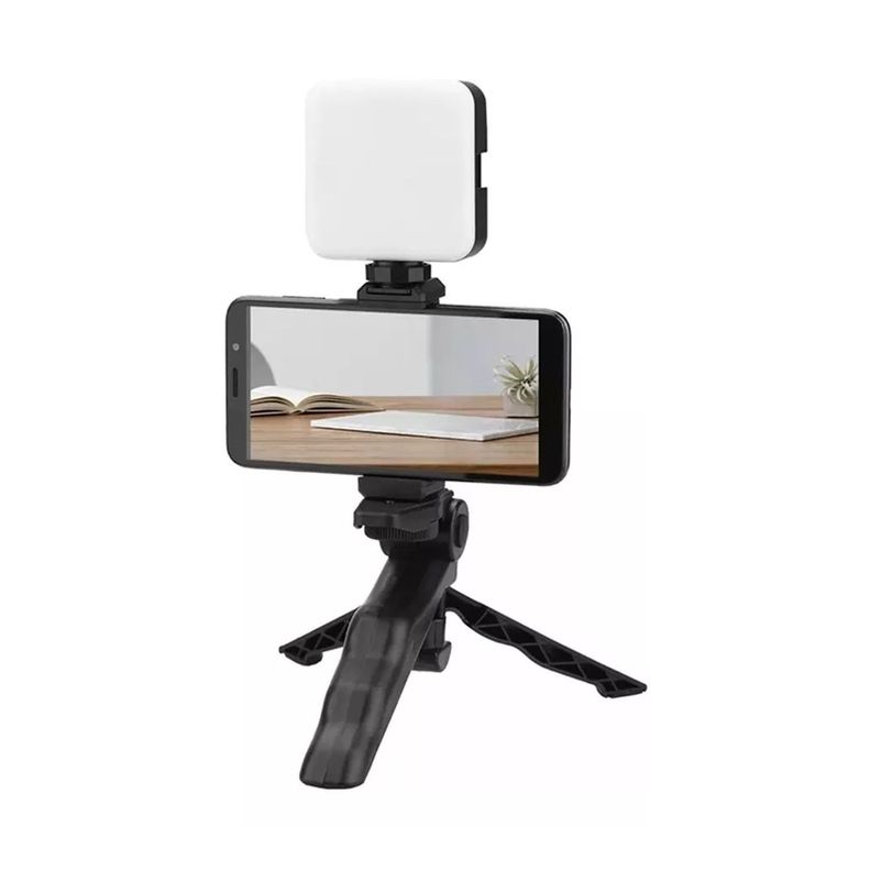 Kit De Grabacion Micrófono Luz Led Soporte Tripode-5