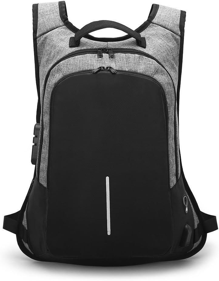 Mochila Ejecutiva Usb Porta Notebook Y Candado gris -0