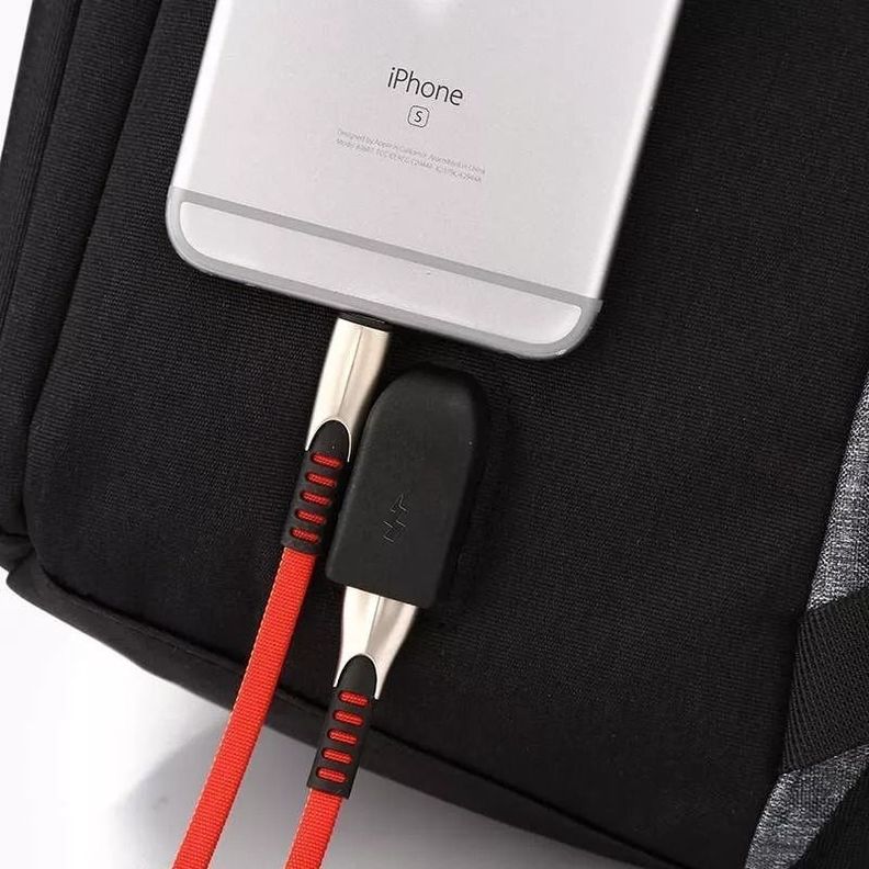 Mochila Ejecutiva Usb Porta Notebook Y Candado gris -4