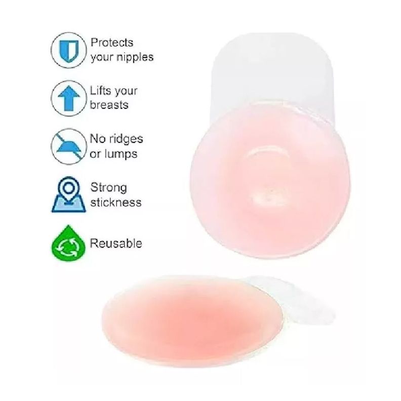 Cubre Pezon De Silicona Invisible Con Push Up circulo -2