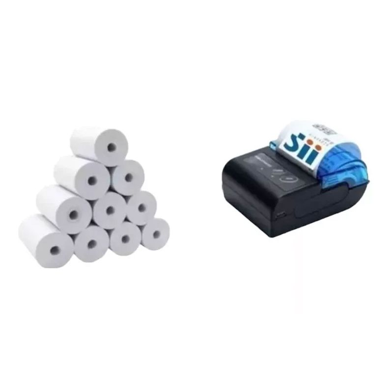 Mini Impresora Térmica Sii E-boleta, 58mm + 10 Rollos-0