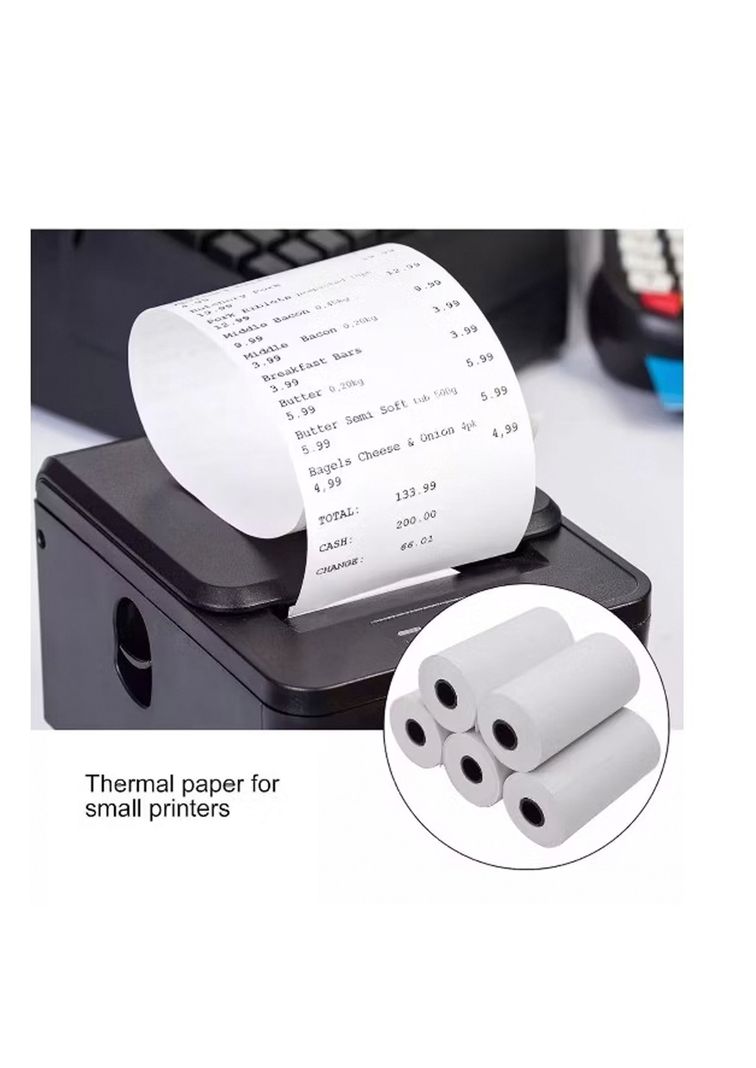 10 Rollos De Papel Térmico 5.7x3.0mm Para Mini Impresora-2