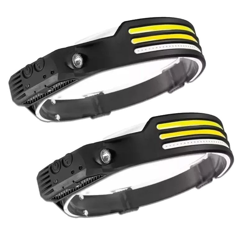Pack 2 Linterna Minero Cintillo Frontal Bicolor 3 Led Luz-0