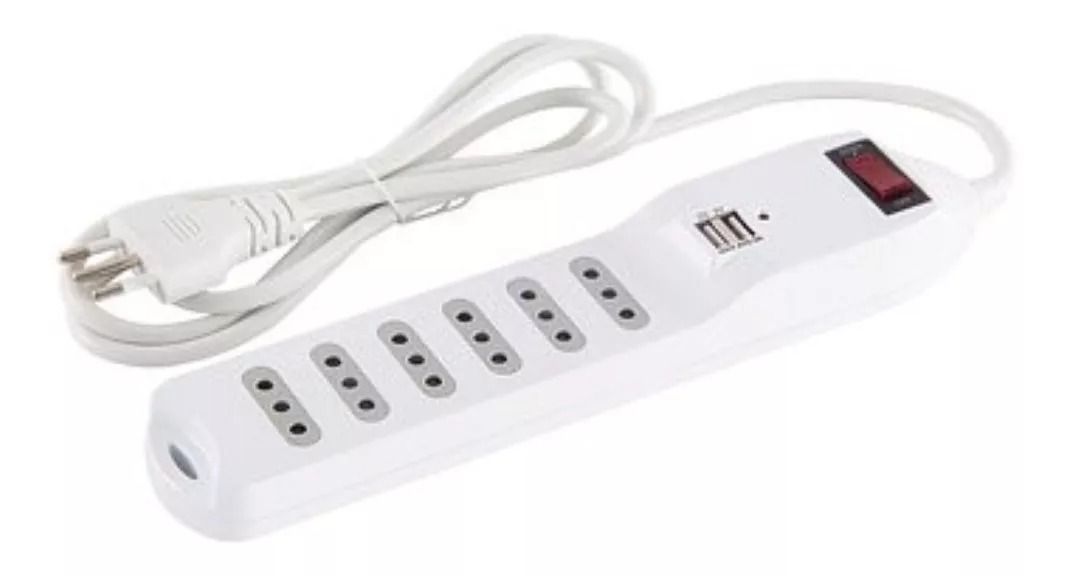 Alargador Zapatilla 1.5m Switch Usb Macrotel 6 Posiciones-0