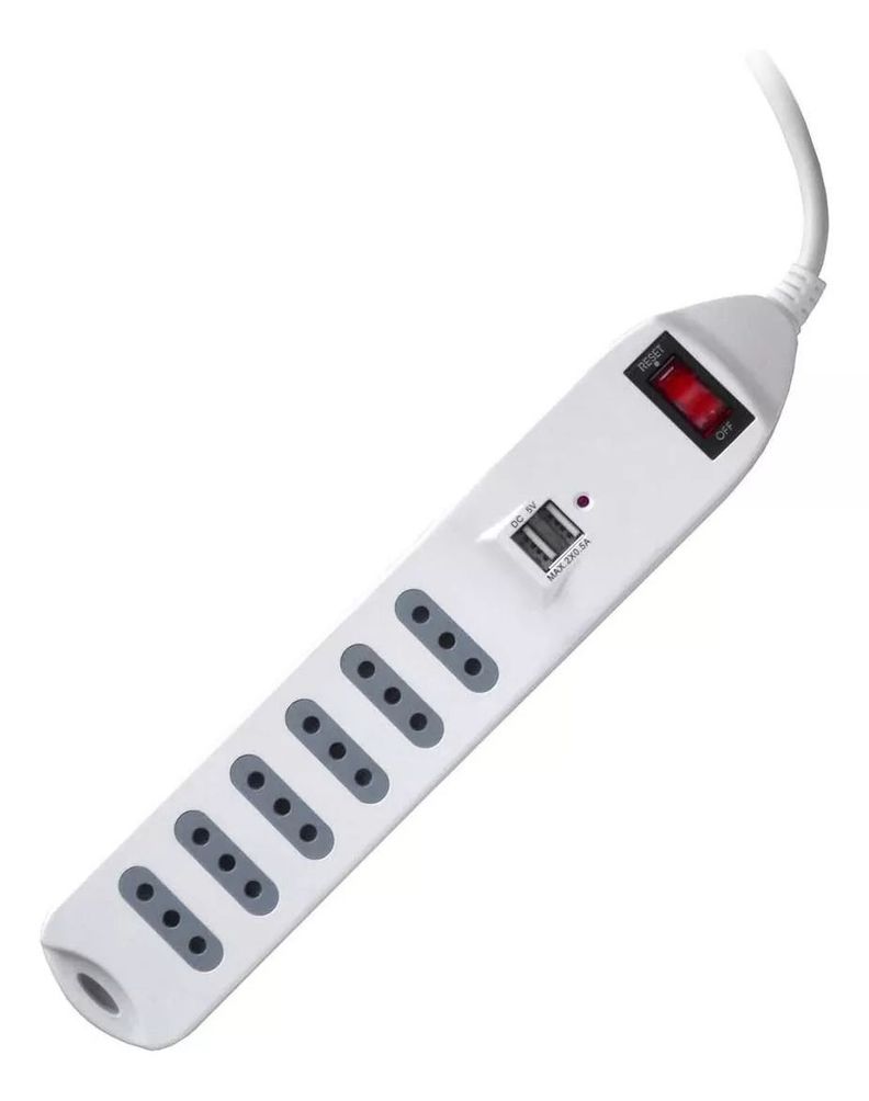 Alargador Zapatilla 1.5m Switch Usb Macrotel 6 Posiciones-1