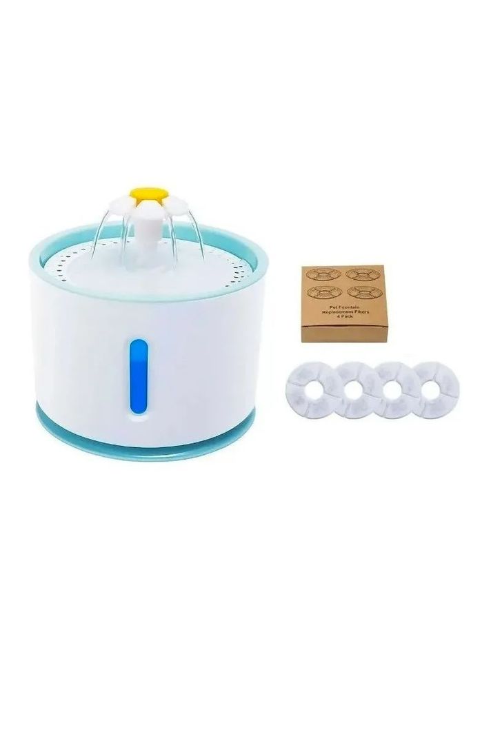 Fuente Dispensador Agua Eléctrico Bebedero Gatos + 4 Filtros-0