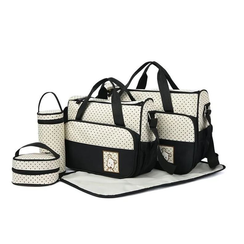 Pañalera Bolso Materno Práctico Moda Bebe Portátil Negro-0