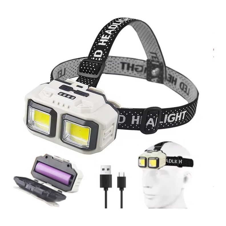 Linterna Frontal Led Recargable Resistente Al Agua-0