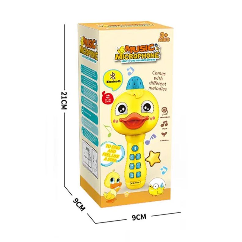 Micrófono Karaoke Niños Singer Fiesta Juguete Animales Amarillo -1