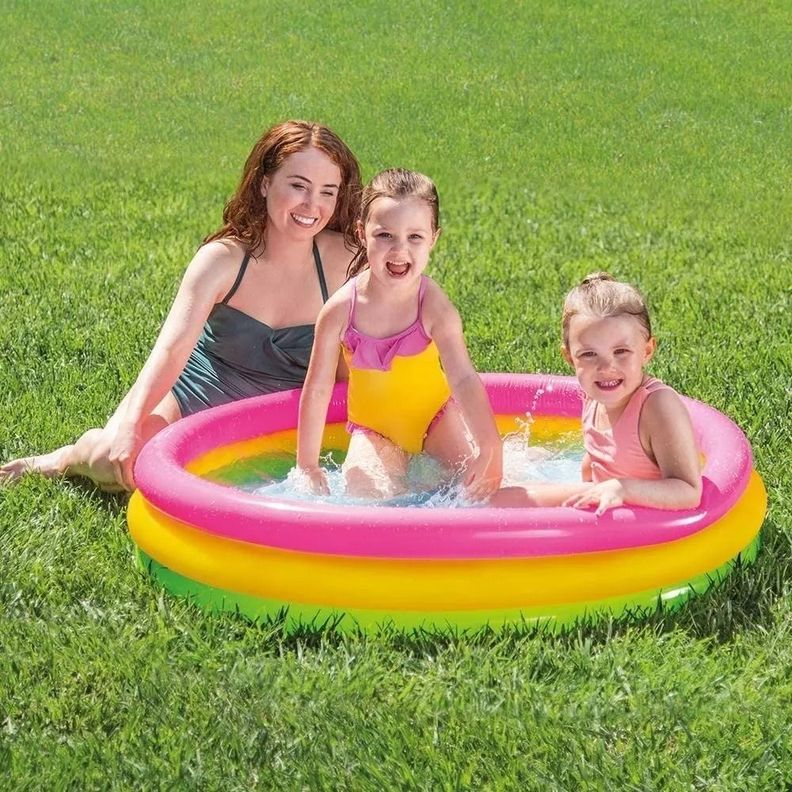 Piscina Inflable Redondo Rosa, Amarilla Verde-3