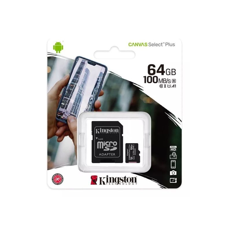 Tarjeta De Memoria Kingston Sdcs2 Canvas Select Plus Sd 64gb-3