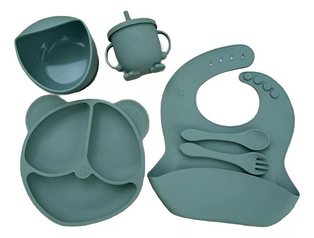 Set Alimentación Silicona Libre Bpa 6 Piezas Antideslizante