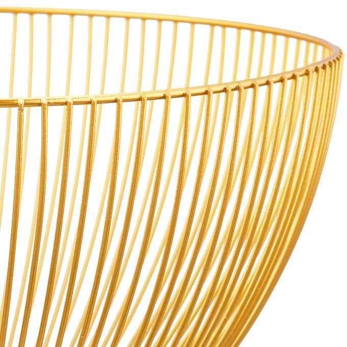Frutero Cesta Metal Dorado 27x15 cm-2
