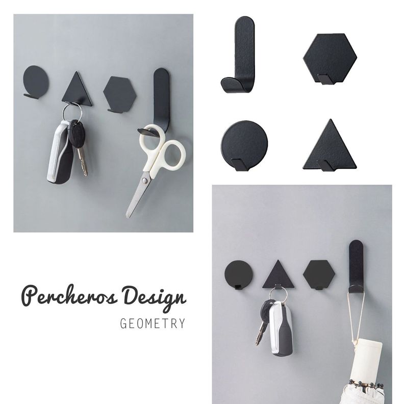 Ganchos Metal Autoadhesivo Deco Geometry - 4 un-2