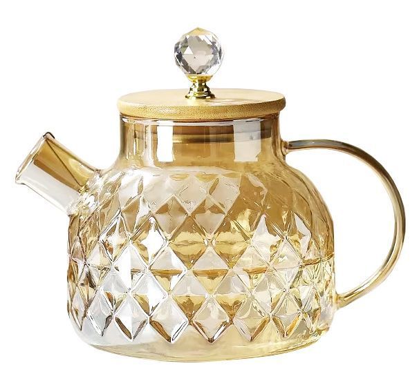 Tetera de Vidrio Borosilicato 1 Lt Resiste al Fuego y Frio