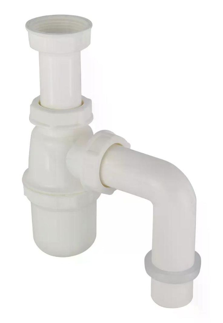 Sifon 1.1/4 Plastico Con Codo Salida Taumm Blanco