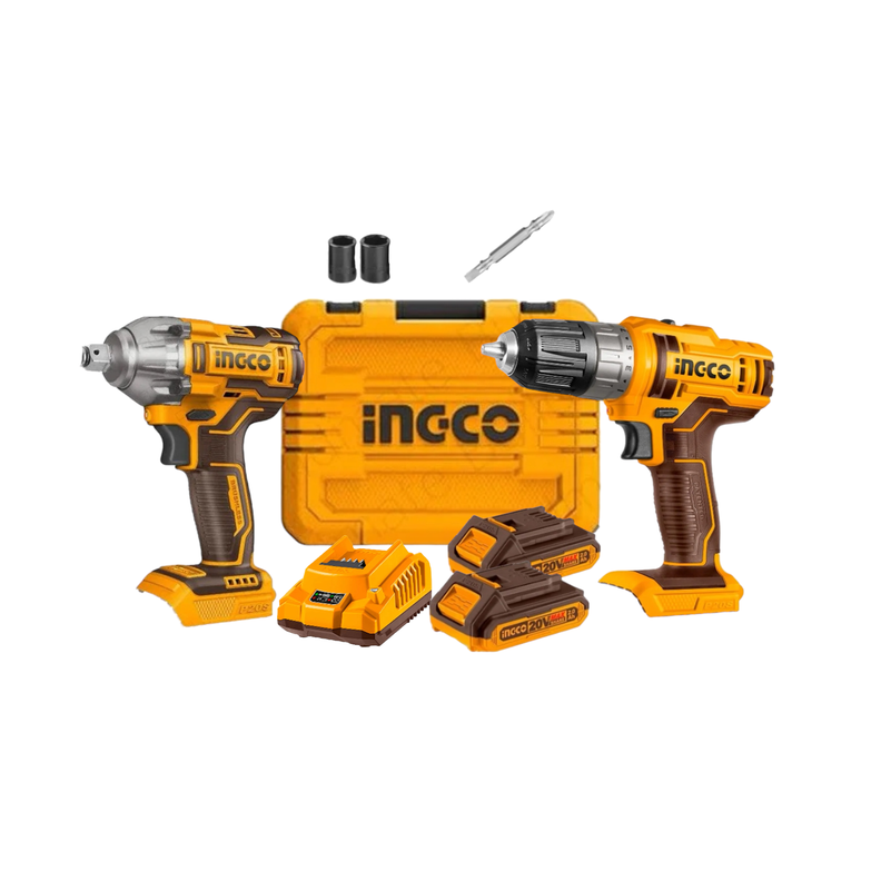 Kit Pack Inal Ingco 20v Taladro + Llave Impac Bl Cosli230702-0