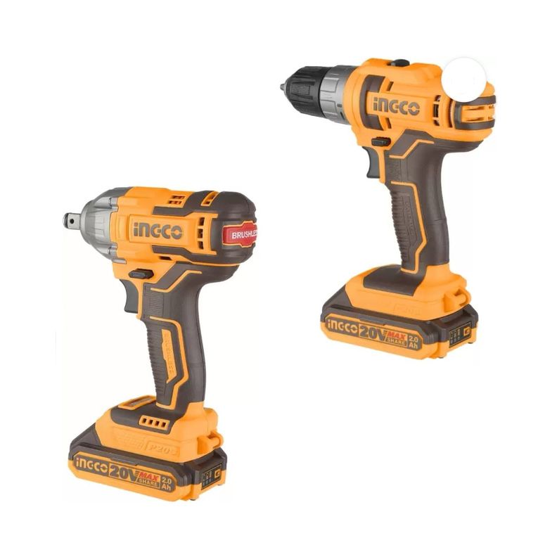 Kit Pack Inal Ingco 20v Taladro + Llave Impac Bl Cosli230702-6