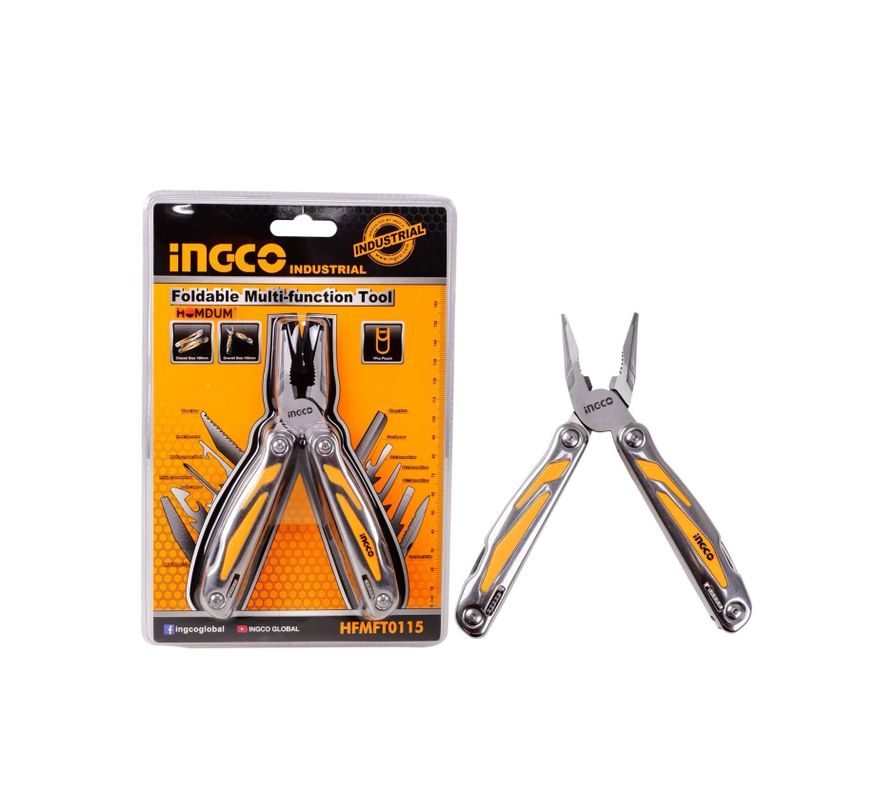 Alicate Multiherramienta Ingco Con 15 Funciones + Funda Hfmft0115-7