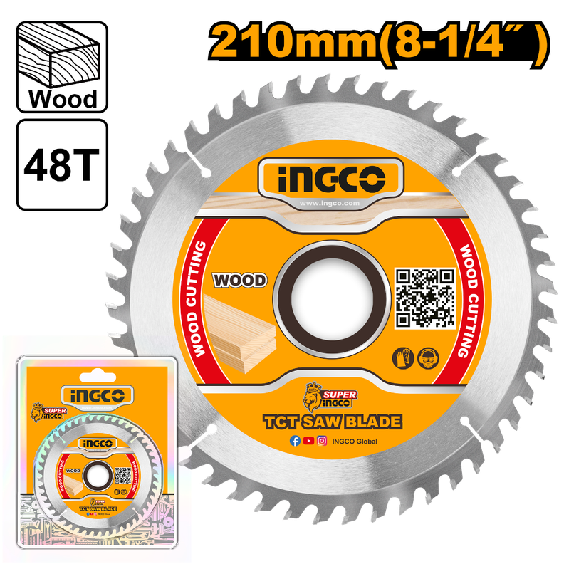 Disco Sierra Circular Ingco Madera 210 Mm 48t Tsb121022-2