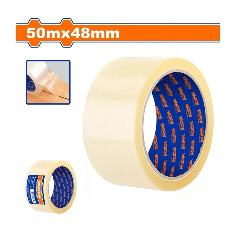 Cinta Adhesiva Para Embalaje 48 Mm 50 M Transparente Wadfow -1