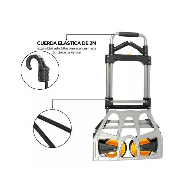 Carro Plegable Tipo Yegua Con Asa Acero 150 Kg 52x50x115 Cm-6