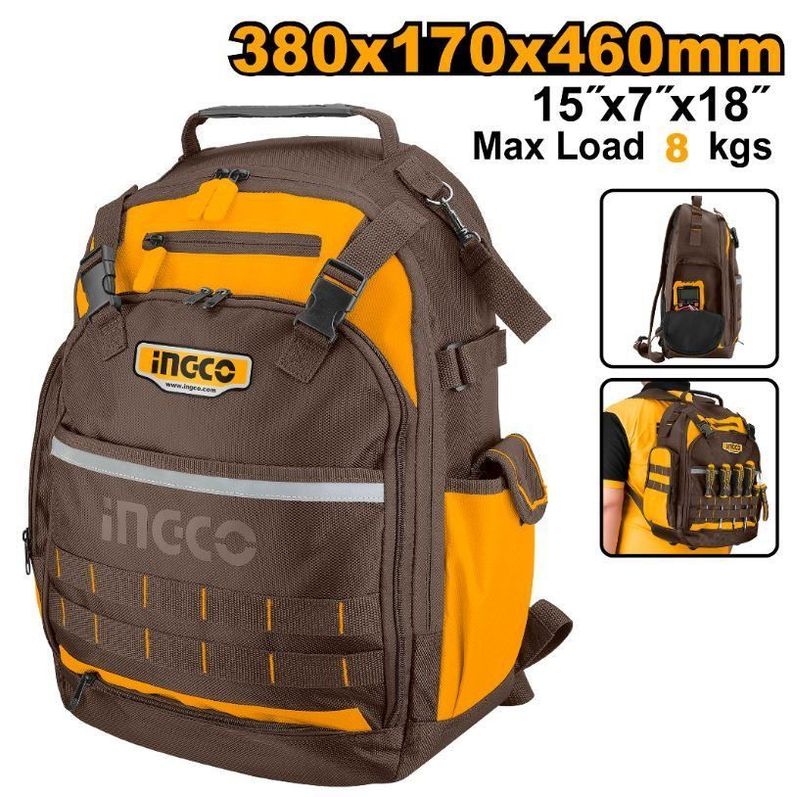 Mochila Porta Herramienta Industrial Ingco 46x38x17 Hbp01028-4