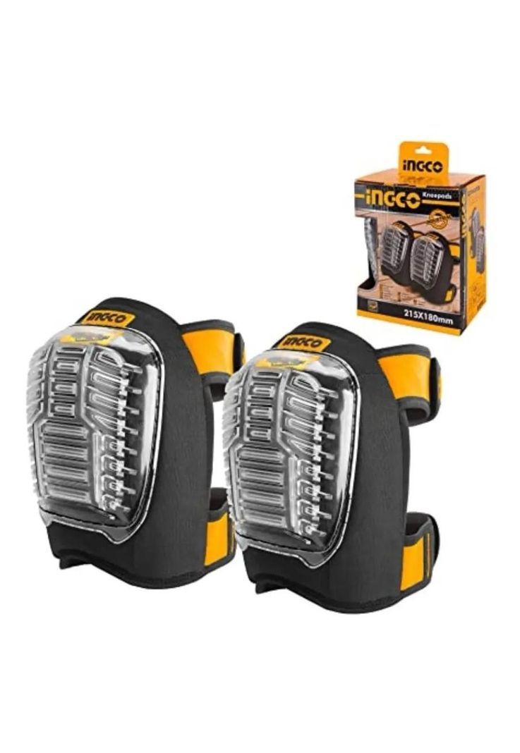 Set De Rodilleras Industrial Ingco Cubierta Pvc Alta Resiste Negro 1-2