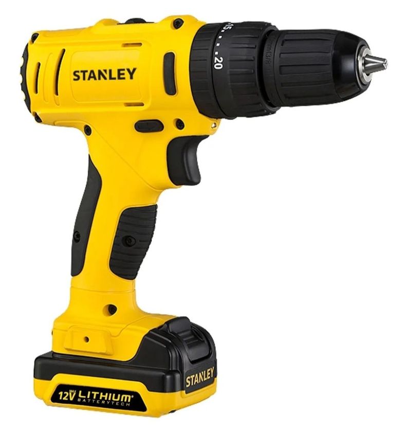 Taladro Atornillador Percutor 12v + 101 Acc. + 2bat Stanley -1