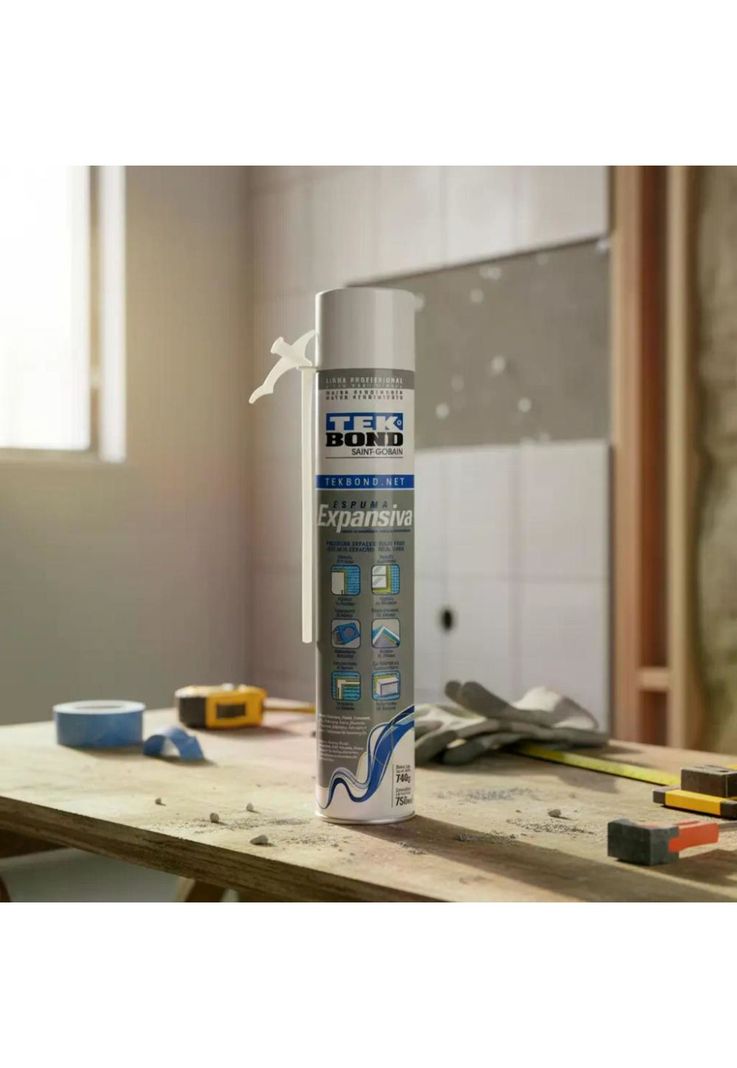 Espuma Expansiva Pu Tekbond 740 G / 750 Ml Uso Profesional Blanco 1-2