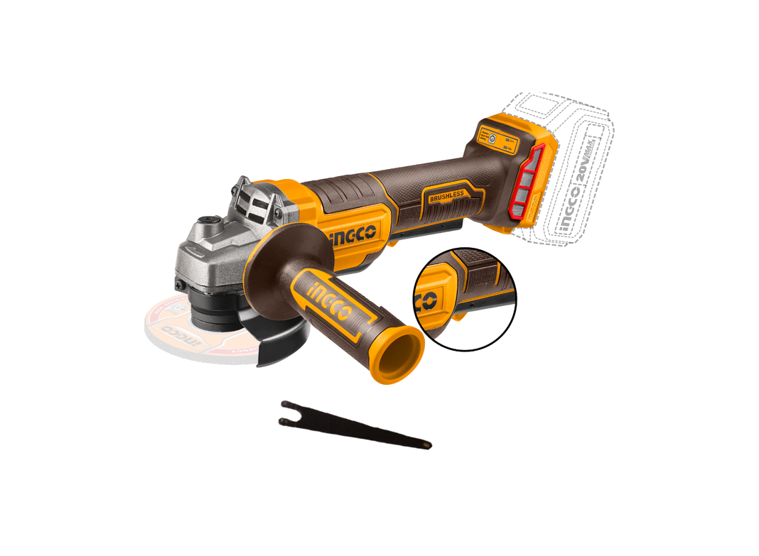 Esmeril Inalámbrico Ingco 4 1/2 20v Brushless Cagli211156-0
