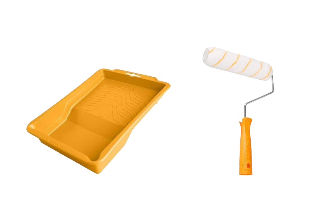 Set Pintura Ingco Rodillo Acrilico 9 Pulgadas + Bandeja 40x30 Cm-0