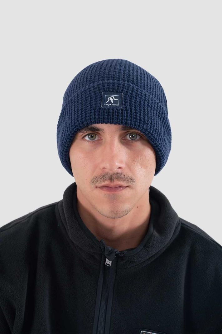 Gorro Beanie Waffle Logo Navy-0