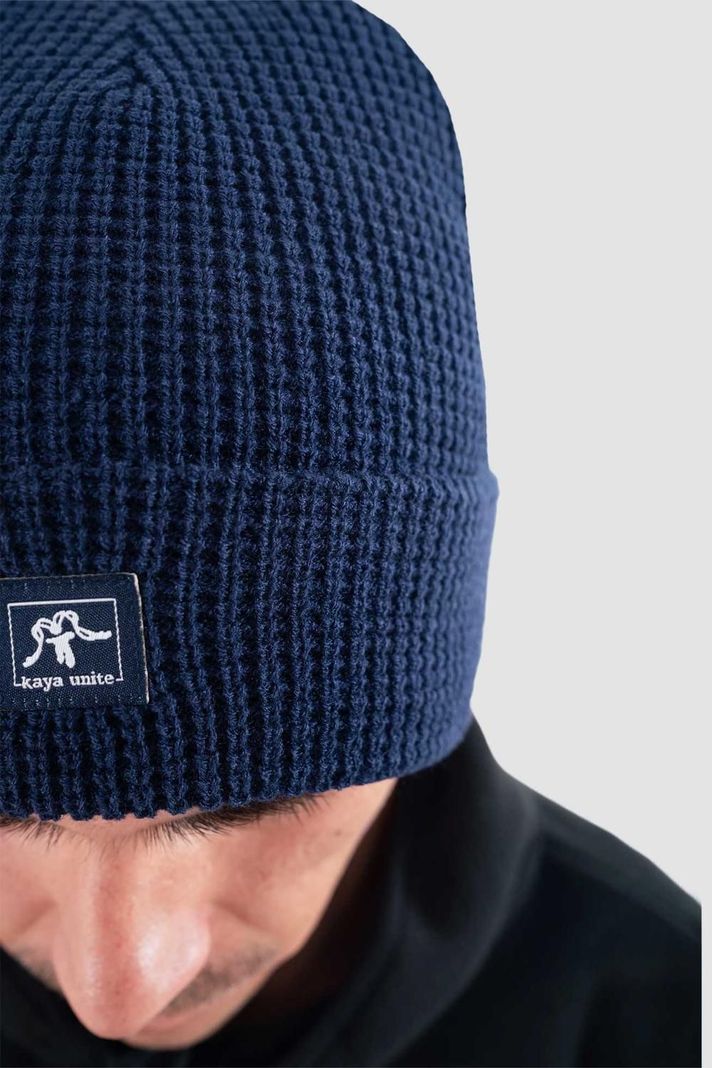 Gorro Beanie Waffle Logo Navy-1