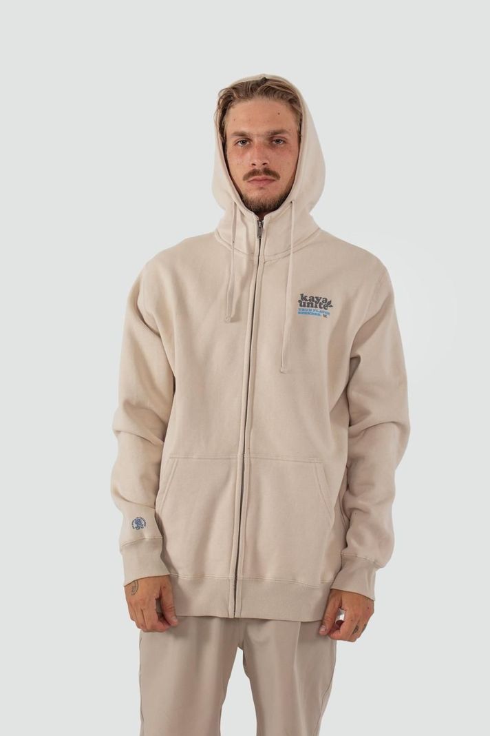 Poleron Hombre Full Zip Protect Bone Beige XS