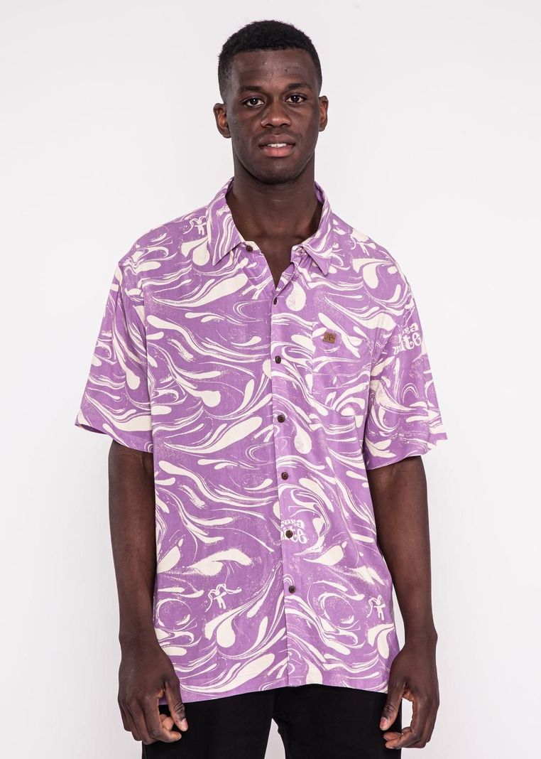 Guayabera Print Drip Lilac-0