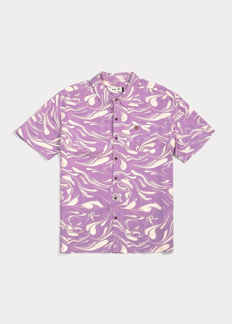 Guayabera Print Drip Lilac-2