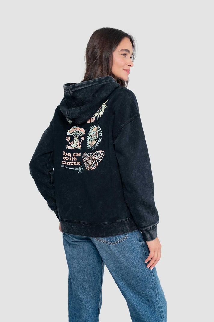 Polerón Hoodie Mujer Nature - Negro-1