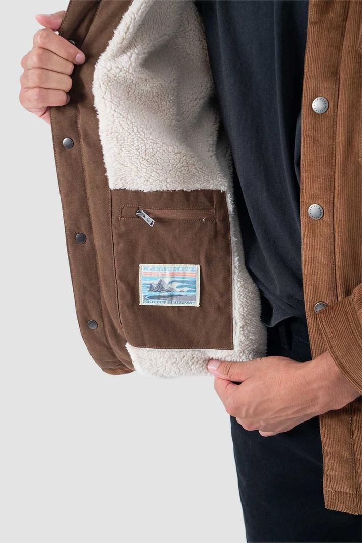Chaqueta Hombre Lascar Cotelé Café-3