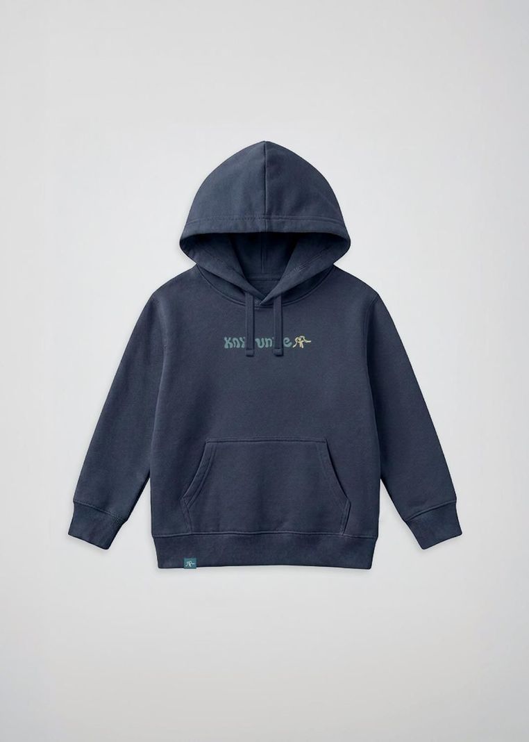 Poleron Hoodie Algodon Print Ninos Azul 9/10