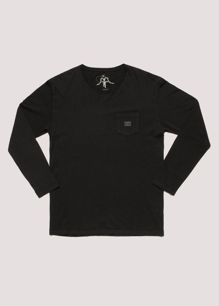 Polera Hombre Manga Larga Daily Negra-3