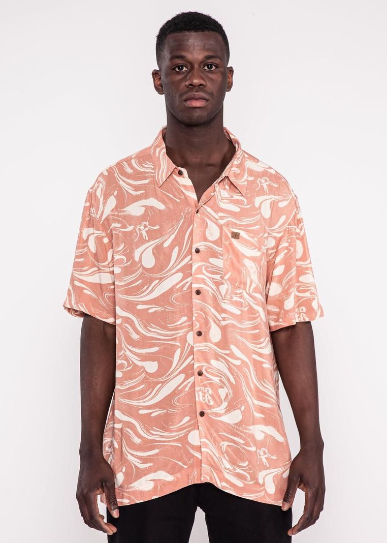Guayabera Print Drip Peach-0