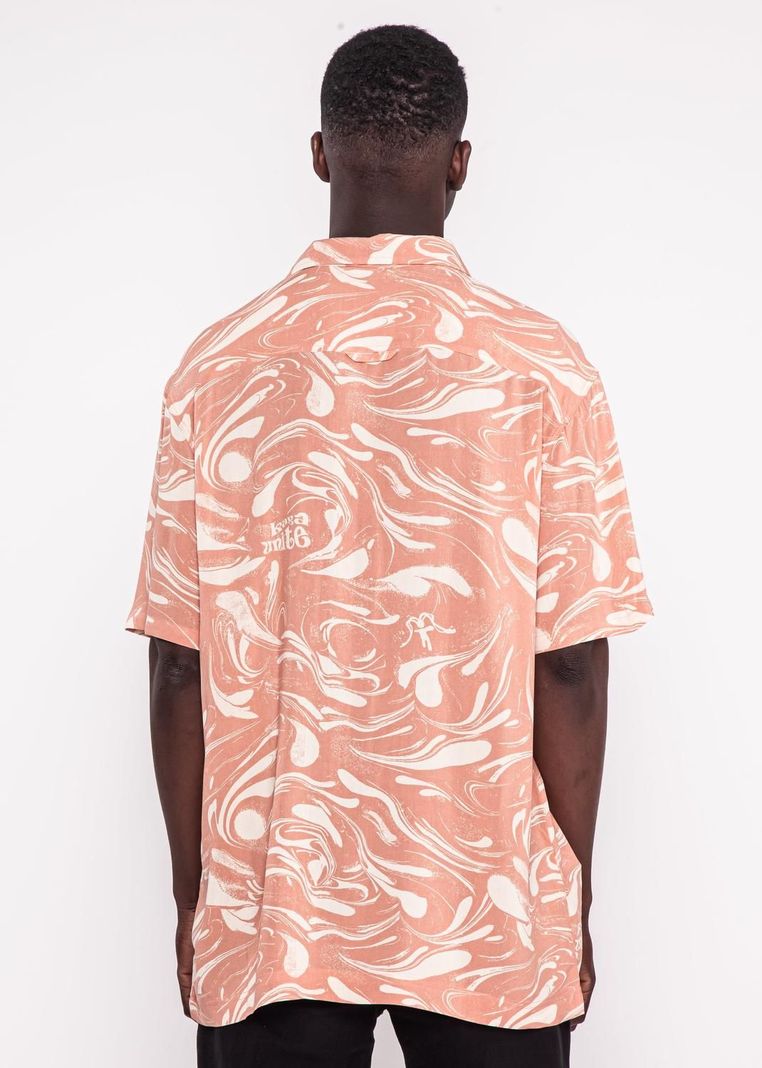 Guayabera Print Drip Peach-1