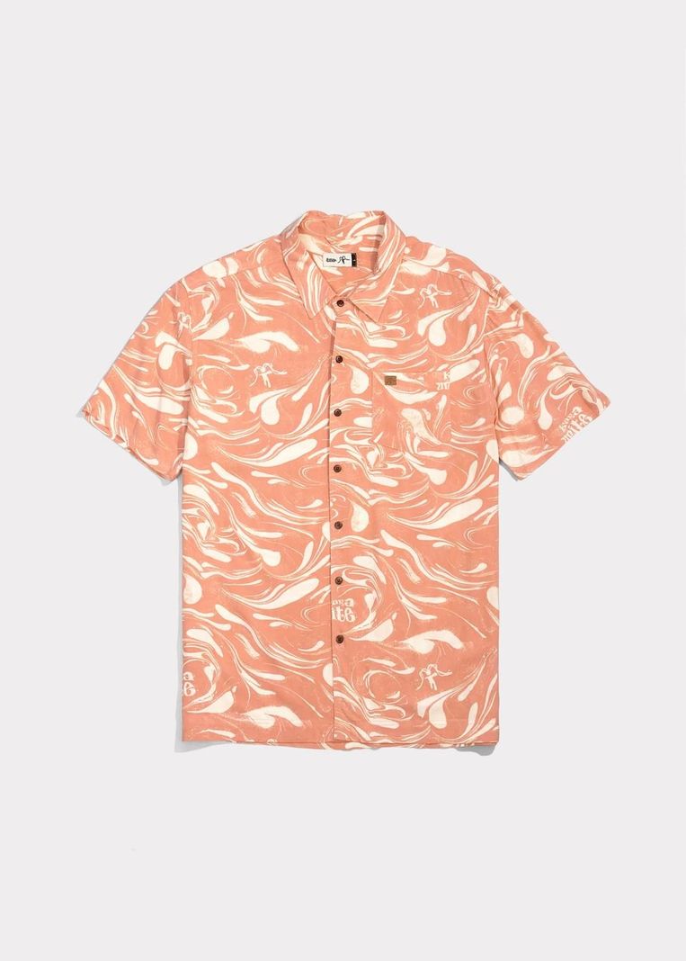Guayabera Print Drip Peach-2