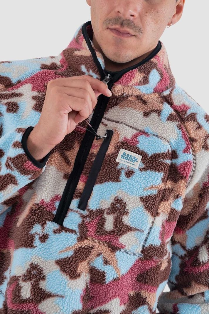 Polerón Chiporro Hombre Half Zip Desert Burdeo-2