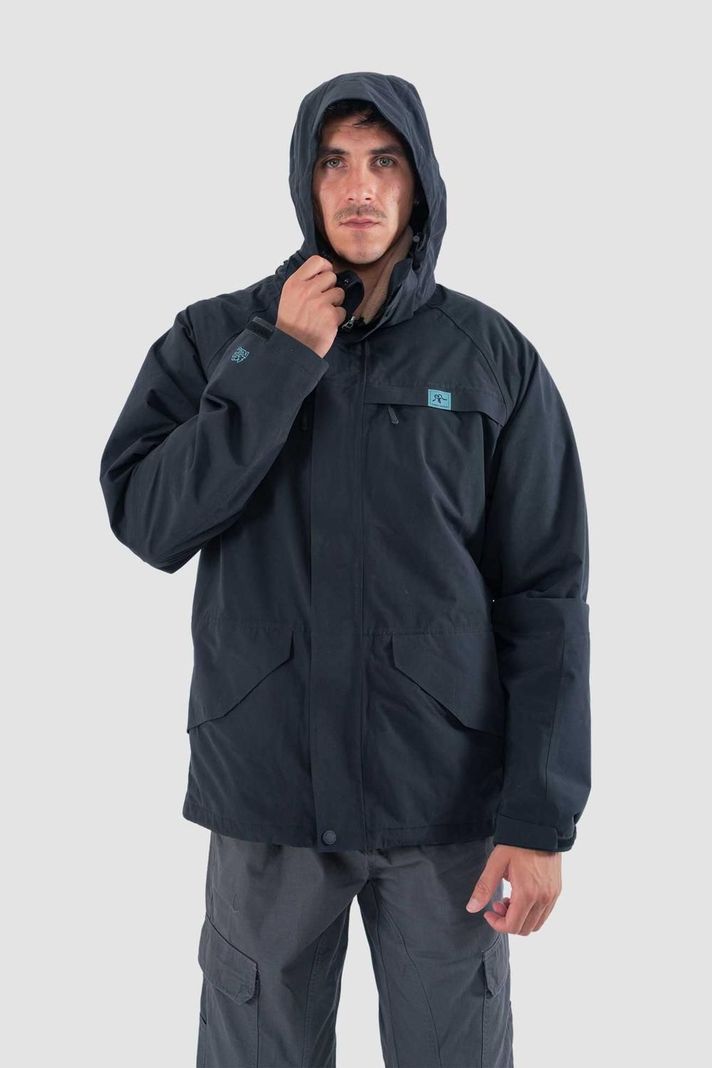 Chaqueta Hombre Desmontable Volcano 3 en 1 Negra-3